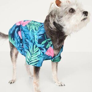 Old Navy Hawaiian Print Dog Shirt Vacation Beach Resort Shirt Size Medium